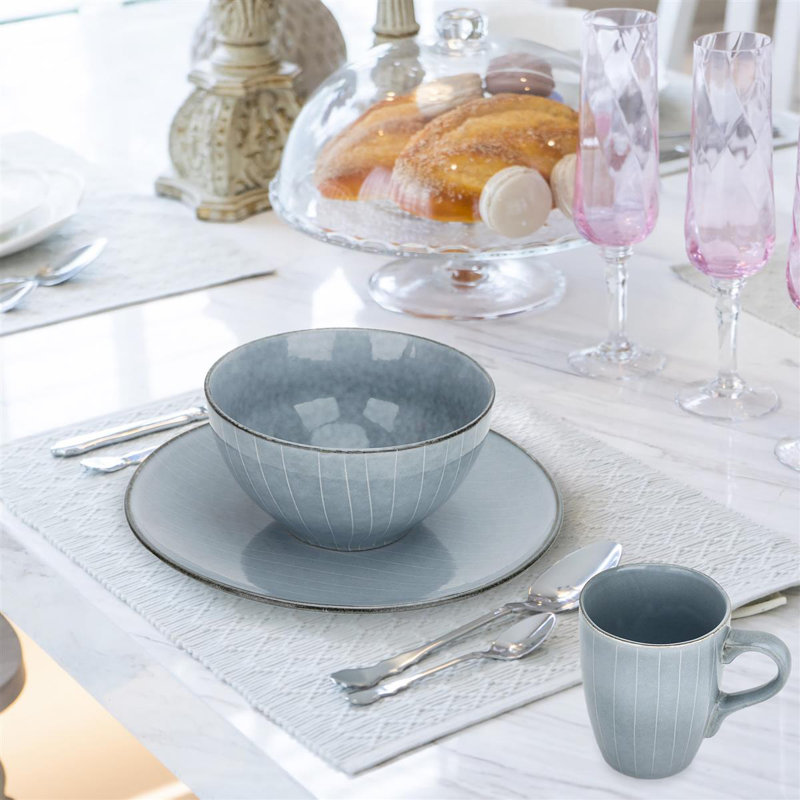 Diphda Ceramic Dinnerware Set 12 Piece - Service for 3