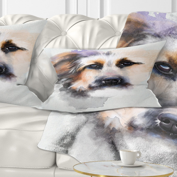 Coussin Sad Dog, Rectangle, 12 po x 20 po