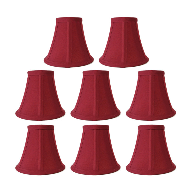 Abat-jour cloche en soie/chantoung H 5 po (à clips), Rouge
