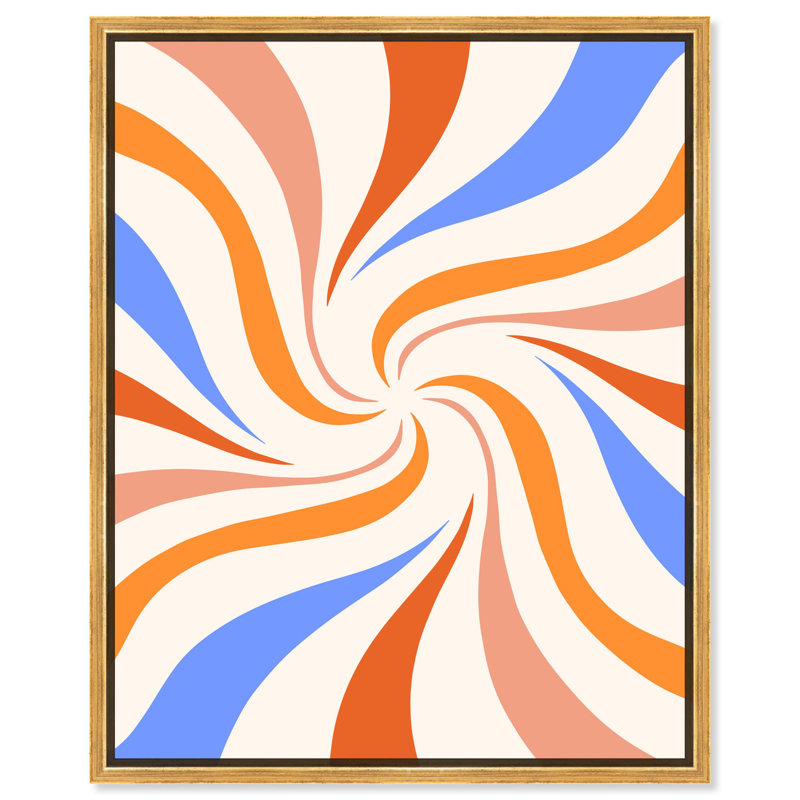 Carnaval Retro I Canvas Trendy Retro Posters par, H 37 po x l 31 po, Cadre doré