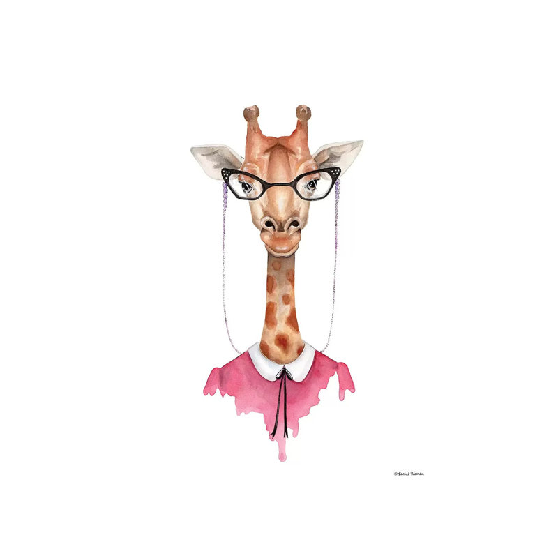 Giraffe In Glasses by Rachel Nieman - Wrapped Canvas Gallery-Wrapped Canvas Giclée, 66.04 cm H x 45.72 cm W x 1.91 cm D