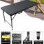Table pliante de 4 pi, convenant à de nombreuses applications intérieures et extérieures, poignée fixe facile à transporter, plateau de table lisse et imperméable, conception triangulaire plus solide et plus équilibrée, table pliable noire-979687843