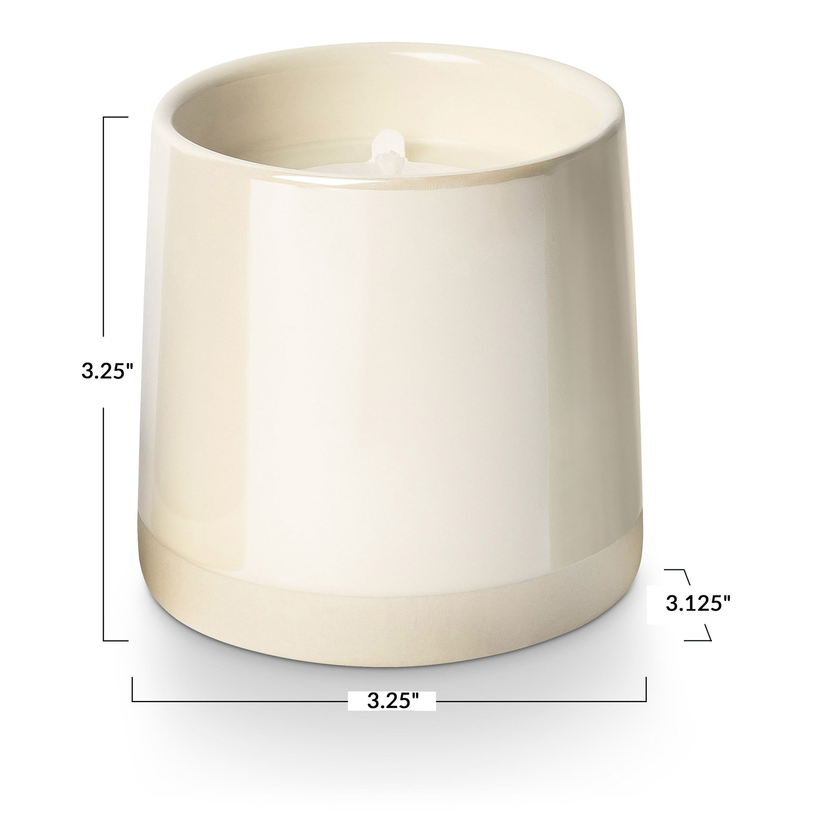 Noble Holiday Winter White Candle, Shine Ceramic Candle