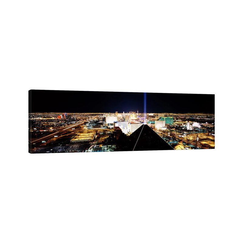 High Angle View Of A City From Mandalay Bay Resort And Casino - Wrapped Canvas Panoramic Print