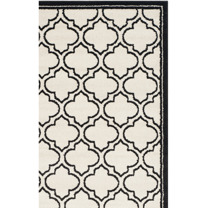 Tapis géométrique ivoire / anthracite Ammundsen, Rectangle 6 pi x 9 pi