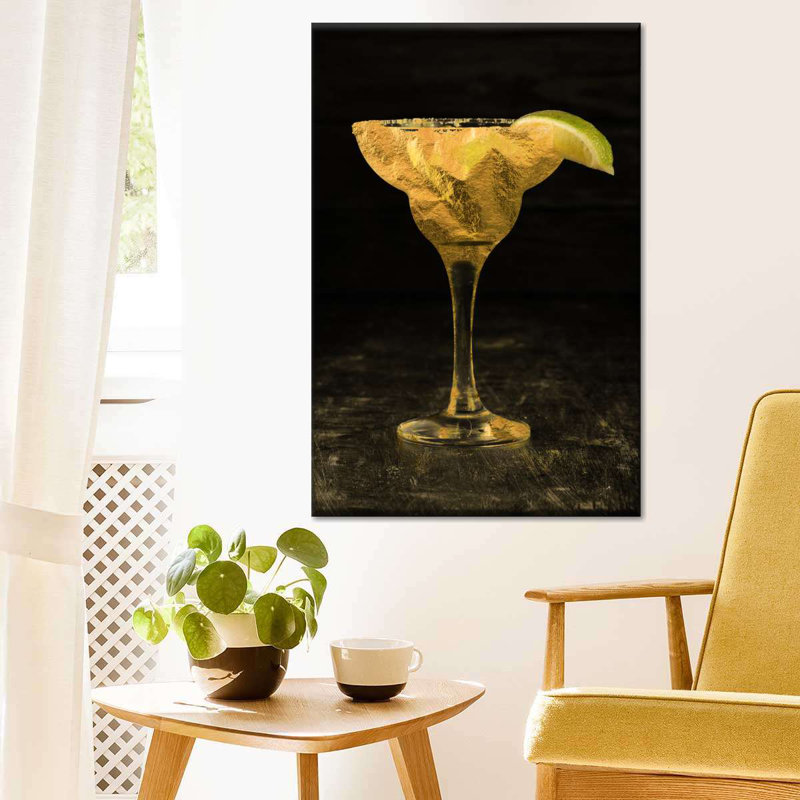 Cocktail rétro sur toile, H 30 po x l 20 po x P 1,25 po