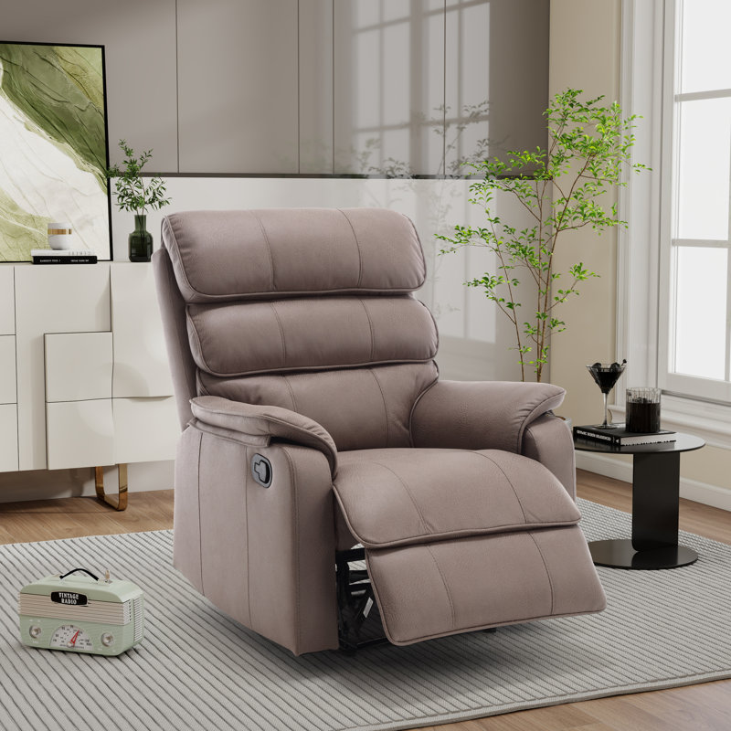 Fauteuil inclinable manuel moderne en similicuir, Brun