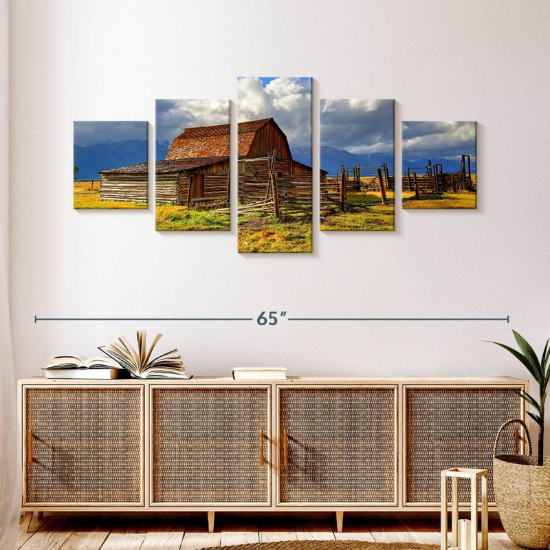 Remote Wooden Barn, 24" H x 55" W