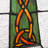 18"H Celtic Cross Stained Glass Window Panel