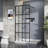 34 inch x 72 inch Black Aluminum Frame Shower Door with 4 Pieces Tempered Glass Panels for Walk-in Shower