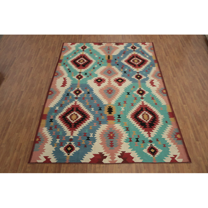 Tapis Kilim 10 pi x 14 pi Southwestern Inspired