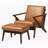 Kiger Faux Leather Armchair with Ottoman
