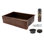35" Hammered Copper Kitchen Apron Single Basin Sink with Matching Drain and Accessories