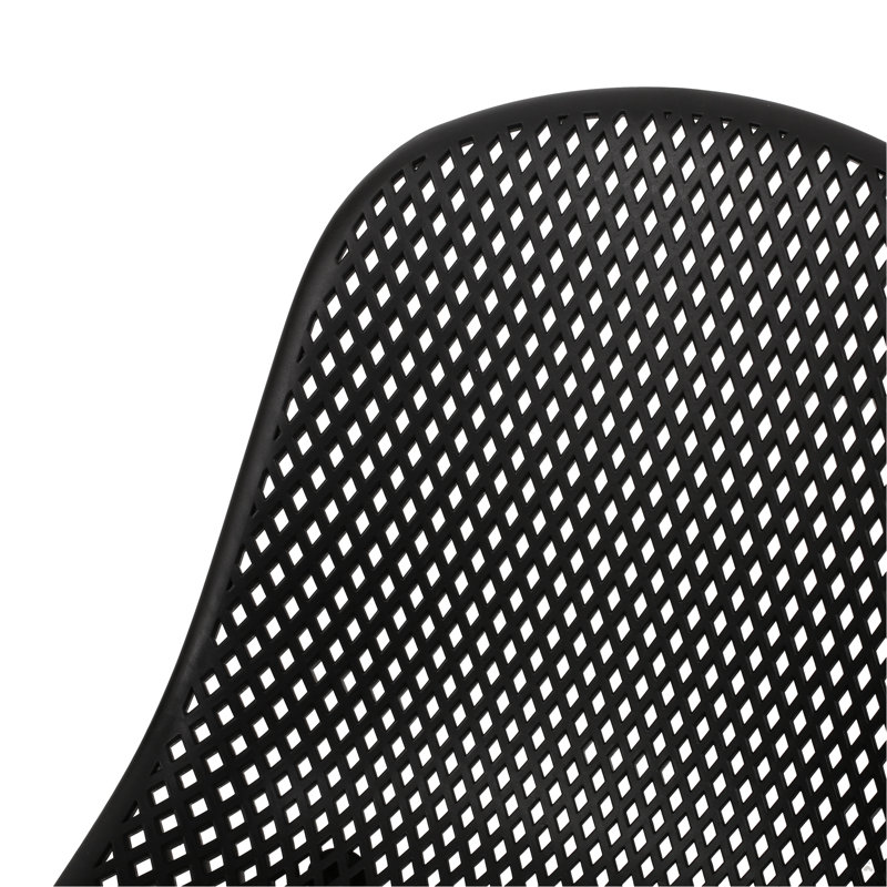 Chaise d'extérieur Posey - Polypropylène noir résistant aux intempéries, stable et tendance