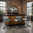 Prohibition Series 84" Cocktail Bar  With Foot Rail and Prohibition Back Bar By RAM Game Room-105836140