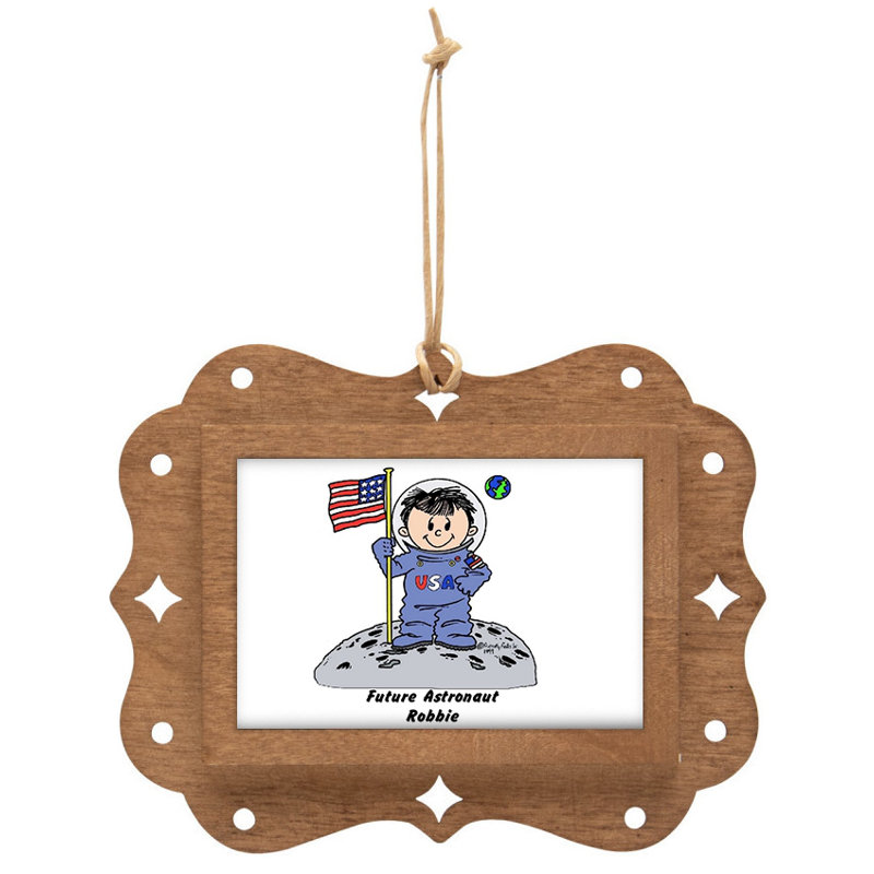 Personalized Future Astronaut - Male Wooden Key Chain, Yes