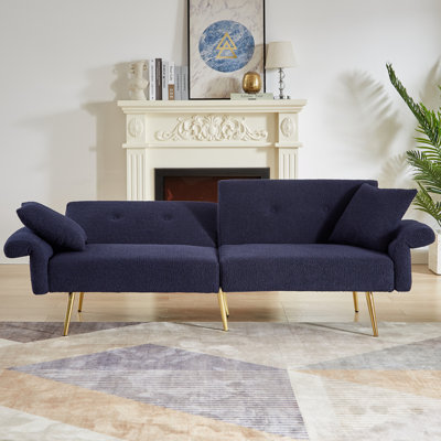 Indoor Upholstered Loveseat Sofa With Side Pocket And Adjustable Backrest