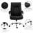 Computer Desk Work Chair, Black, Adjustable 43.25"-47.25" Height, Lumbar Back Support, Linen Material, 360° Swivel, Comfortable Chair For Office Workspace, Height. Black Seat, 264 Lbs Max Load