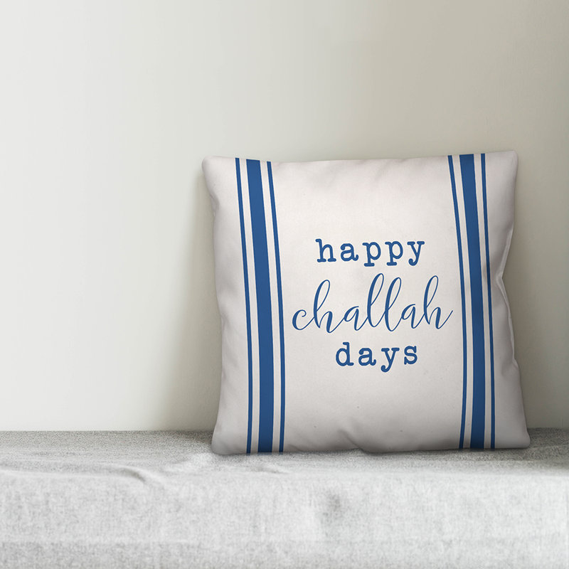 Housse de coussin jeté challah days , 18 po x 18 po, Polyester/ Bourre en polyester