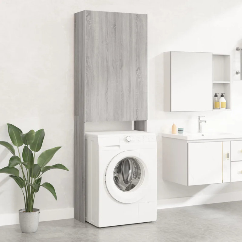 Keomi Linen Cabinet, Grey Sonoma