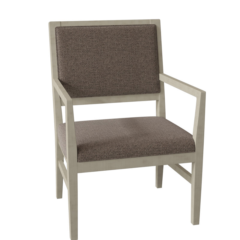 Potter Upholstered King Louis Back Arm Chair, 9953 Mink, Almond Buff