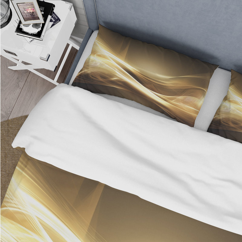 Ensemble de housse de couette Gold Elegant Modern Sofa III - Abstract Modern Waves