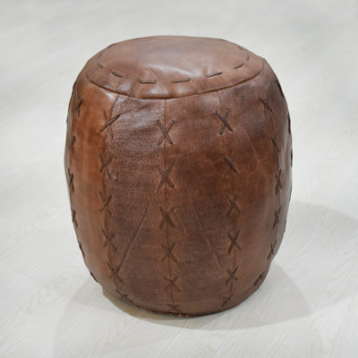 Copano Leather Pouf