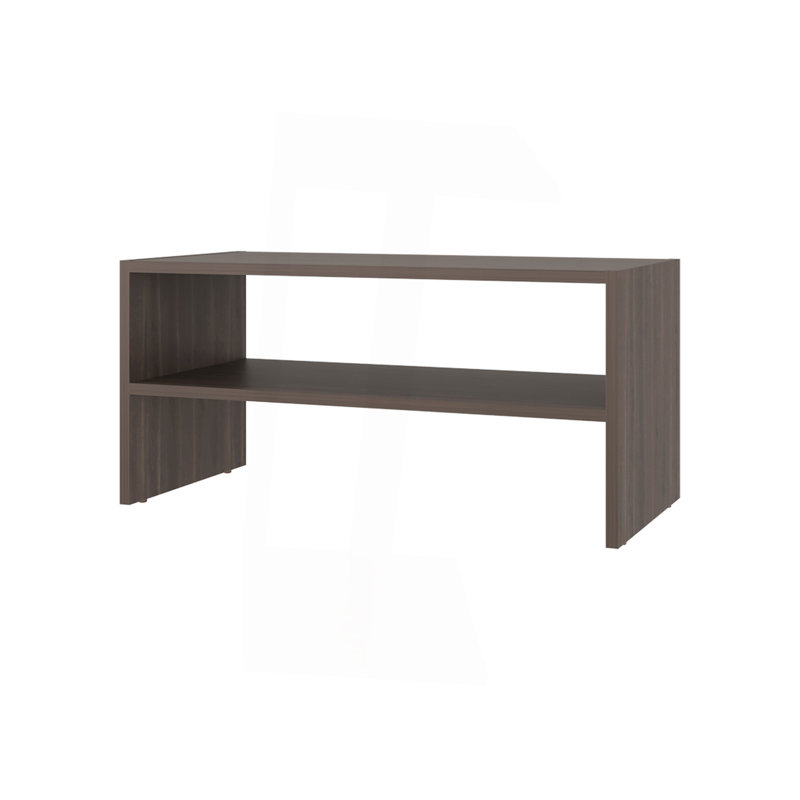 Étagère à chaussures grise en noyer avec 2 tablettes, Noyer