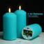 3 Pack Turquoise Blue Flameless Pillar Candles with Remote: Real Wax, Flickering LED, Battery-Operated-1599269719
