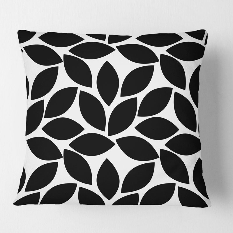 Coussin décoratif imprimé Mid-Century à motif géométrique monochrome de style Mid-Century, 16 po x 1 po