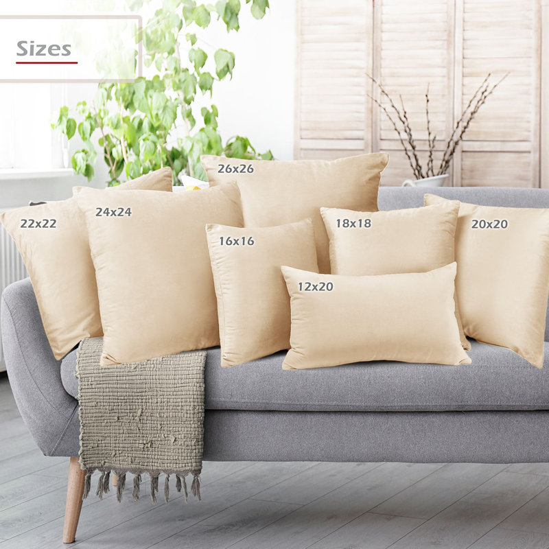 Velvet decorative Throw Pillow Cover, Beige