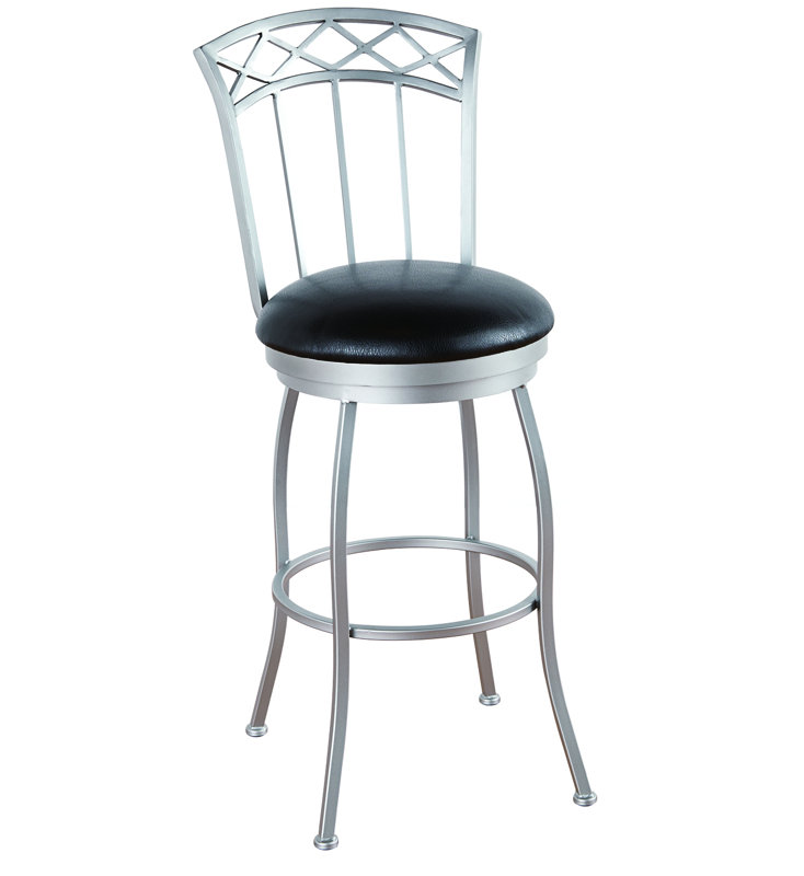 Tabouret de bar et de comptoir Attamore, Noir Ford, Noir mat, Tabouret de bar (siège d'une hauteur de 30 po)