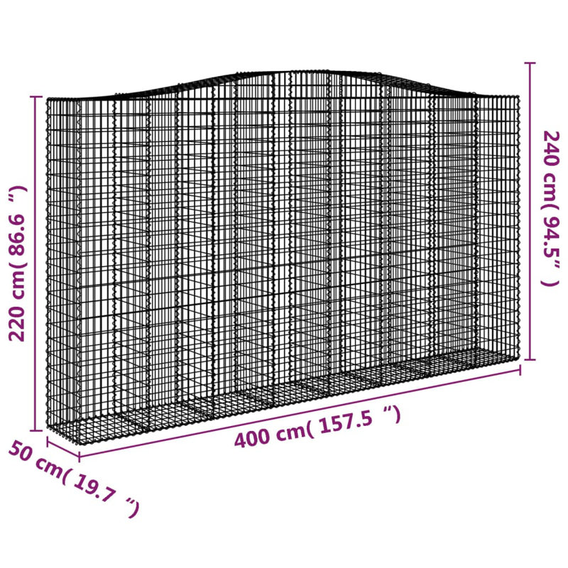 Avaiah Silver Metal Fence Panels Included, 240cm H x 400cm W x 50cm D