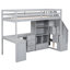 Lit mezzanine simple avec bureau en L, armoire, tiroirs et escalier incontestable - bureau et rangement gris-2073565622