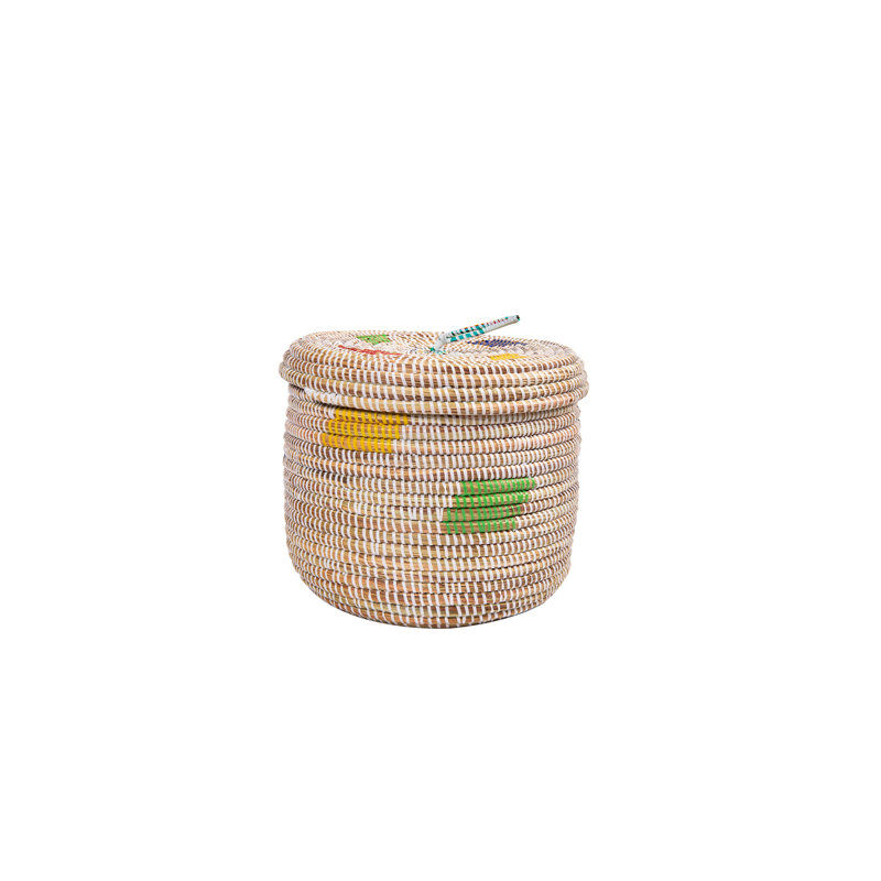Panier de confettis en ruppie maritime, Blanc