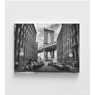 Black and White Urban Bridge Photo: Framed Fine Art Print