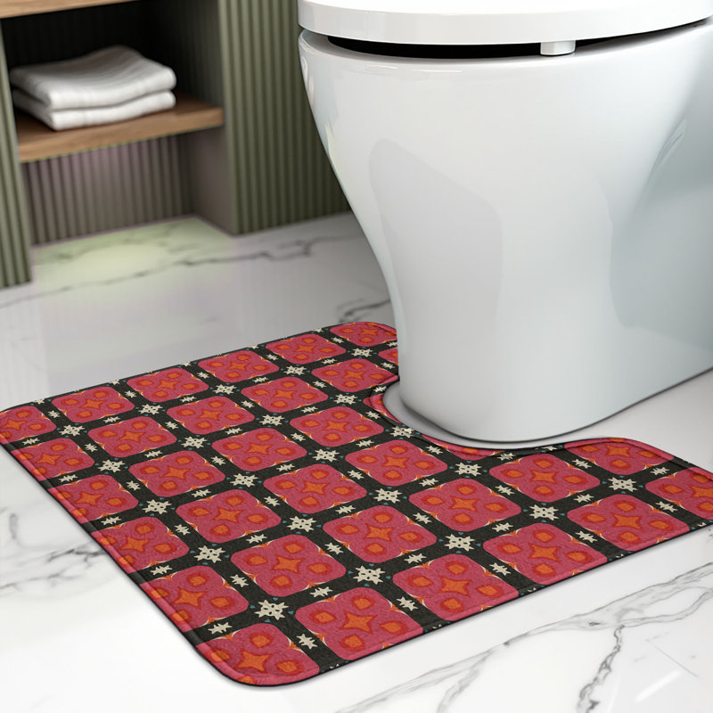 Tapis de salle de bain en U abstrait 20 po Ruby