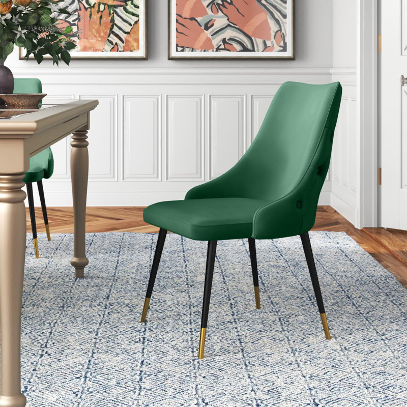 Adorn Button-Tufted Velvet Dining Chair, Green