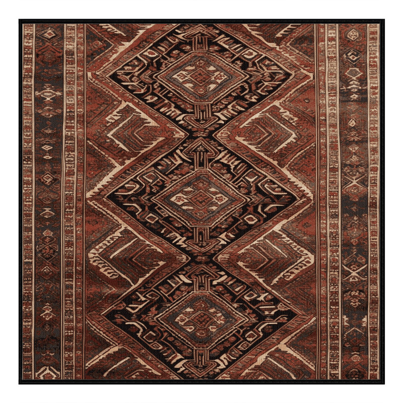 Tapis brun lavable à la machine, Carré 7 pi