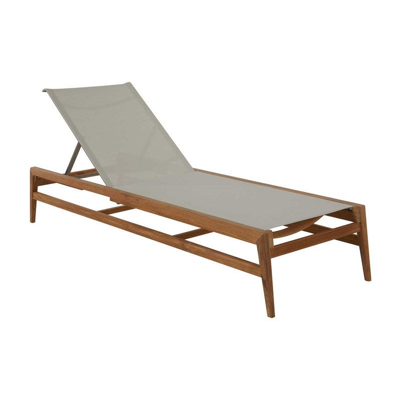 Coast Reclining Chaise Lounge, Natural Teak/Canvas Sling