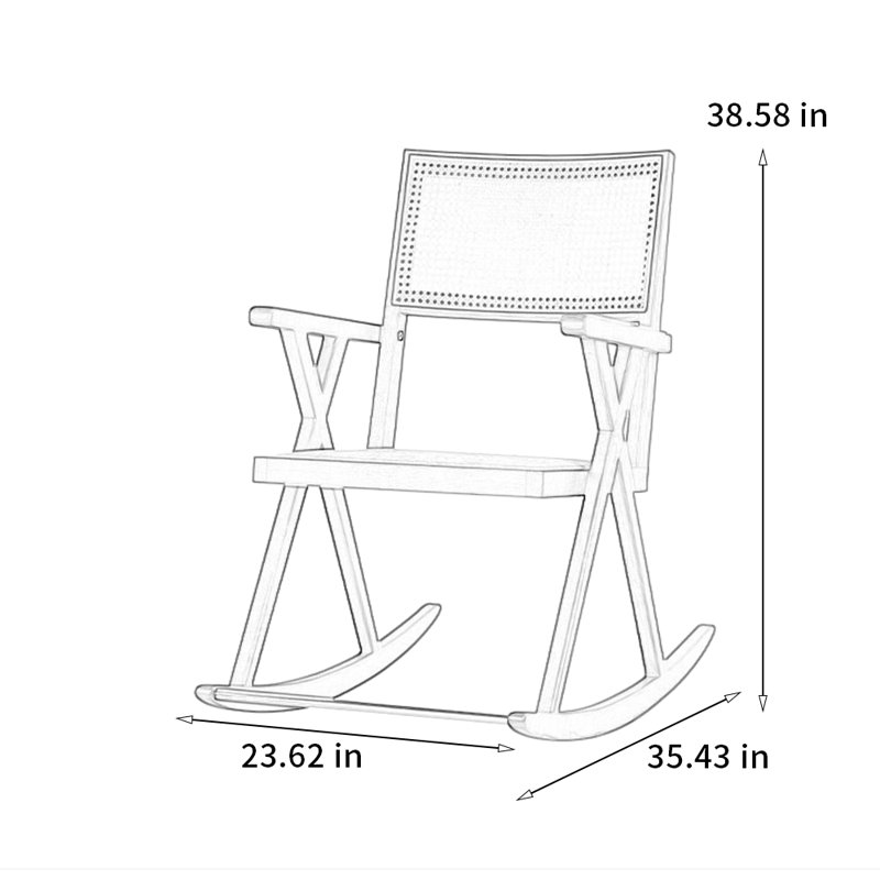 Chaise berçante Cane fabriquée à la main