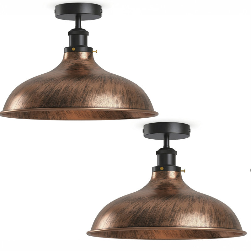 Semi Flush Mount, Brushed Copper, No