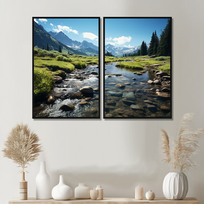États-Unis, parc national des montagnes Rocheuses, rivière I - 2 impressions sur toile traditionnelles