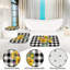 Ensemble de tapis de salle de bain tournesol à carreaux noir et blanc 3 pièces pour décor de ferme rustique-727836921