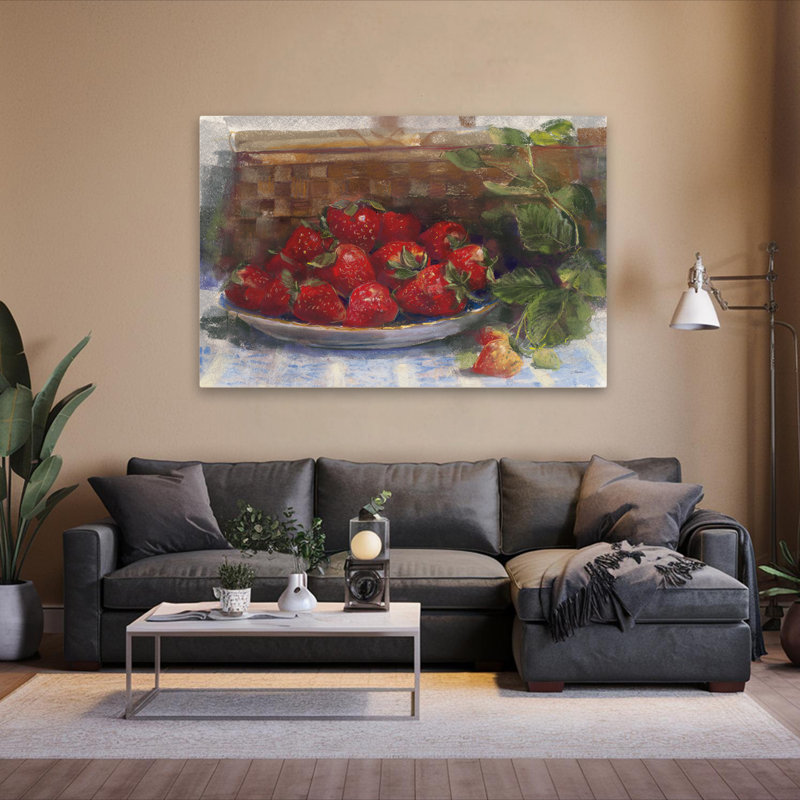 Assiette de fraises classique et traditionnelle, H 60 po x l 40 po