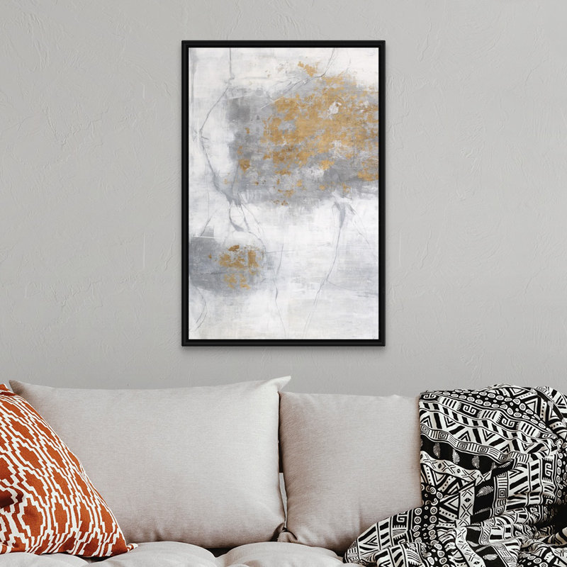 Cool Silver II - Print on Canvas, Black Floater Framed, 38" H x 26" W x 1.75" D