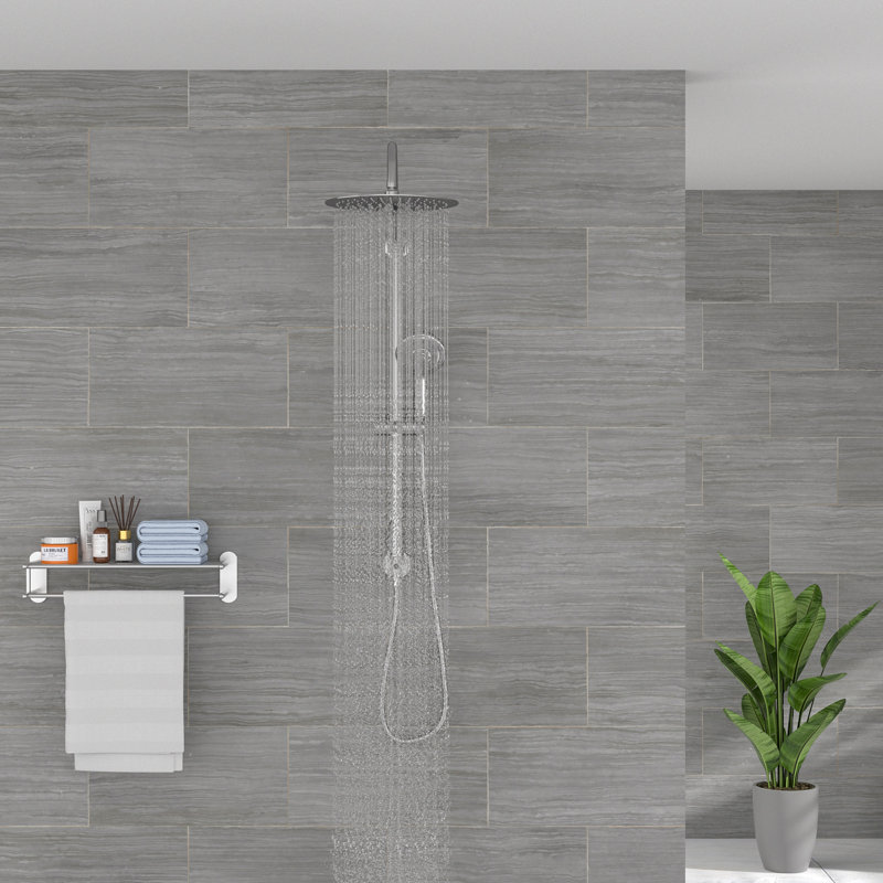 Multi Function Adjustable Rain Dual Shower Head, Chrome Polish