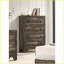 Commode à 4 tiroirs, grande chambre rustique en bois brun gris | Brun rustique | Bois