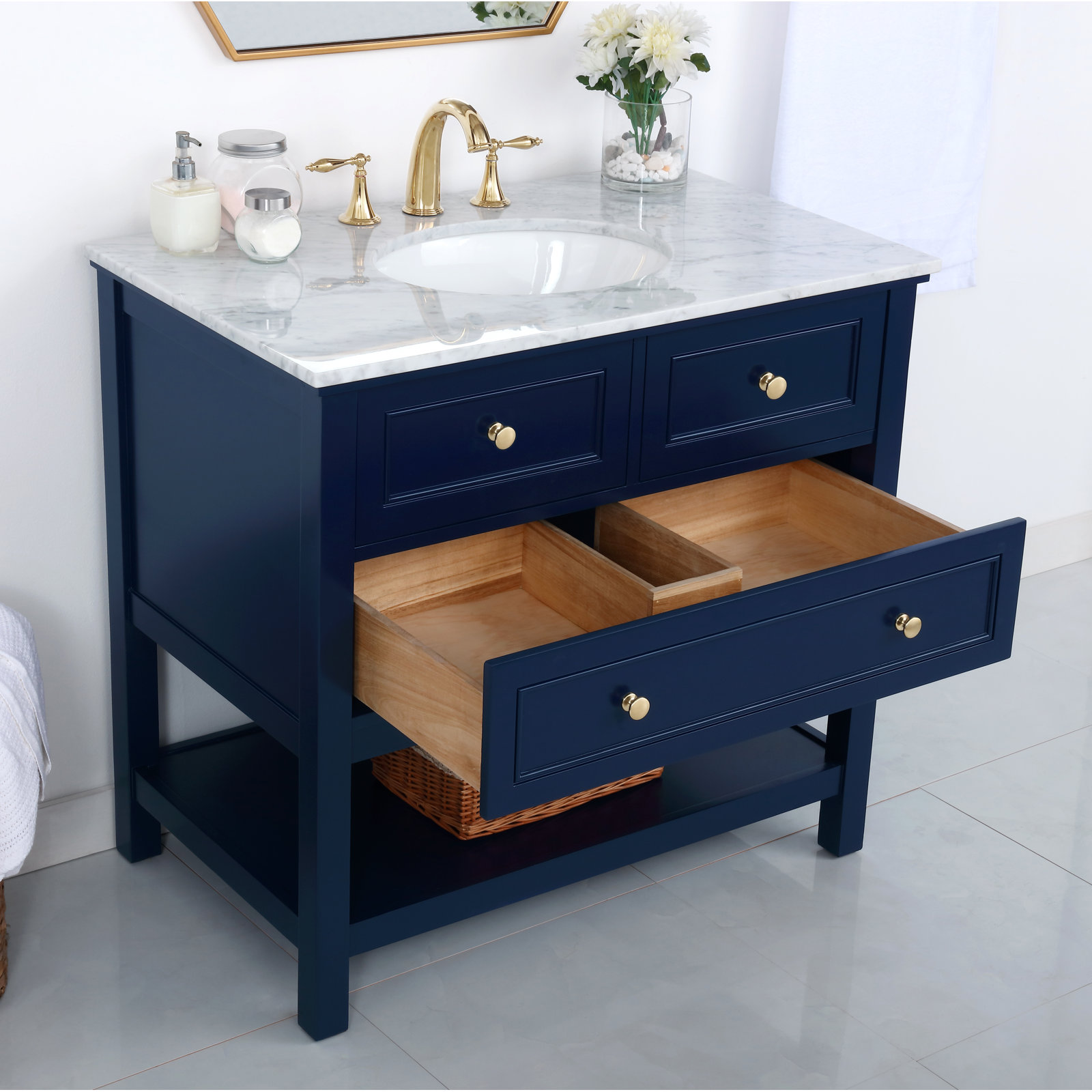 Bonsai 36" Single Sink Bathroom Vanity , Blue