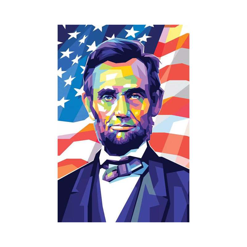 Abraham Lincoln 1 Piece Painting on Canvas, 66.04 cm H x 45.72 cm W x 1.91 cm D, Wrapped Canvas